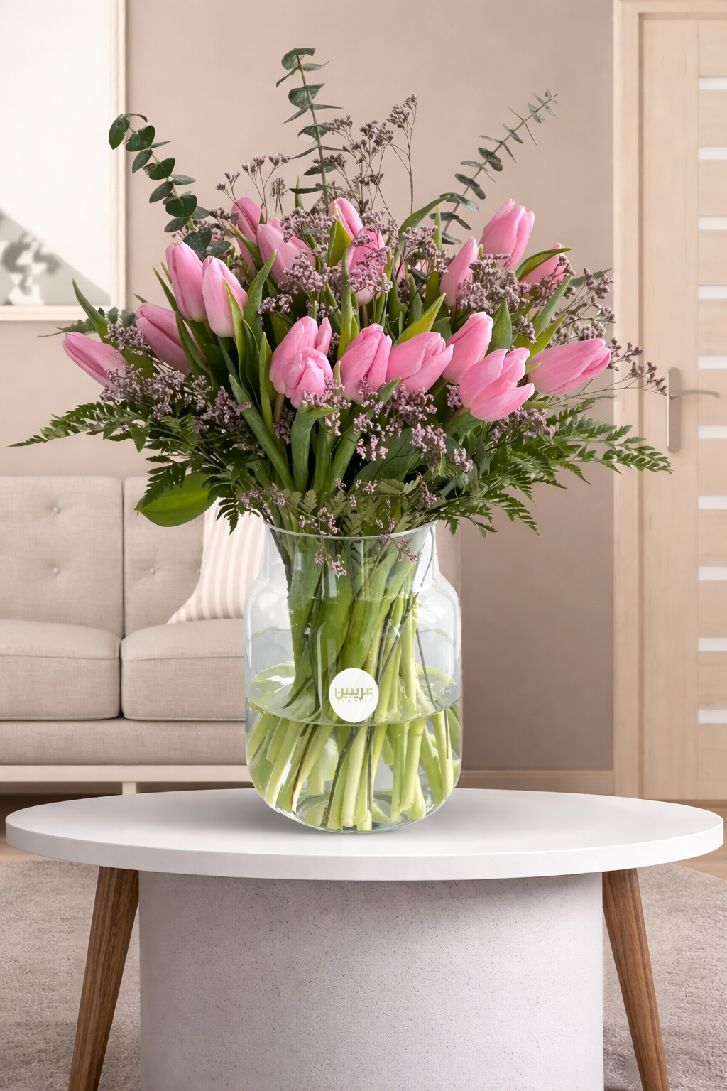 Pink Tulips in Vase