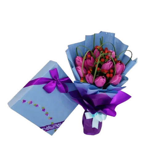 Purple Tulips Combo
